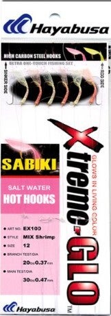 Hayabusa Push Sabiki Rig - Size 7-3 Hokkaido Hottke Saba Twisted Willie Green, 6-Hook Set For Mackerel Fishing - View #12